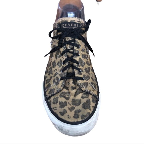 Converse One Start Cheetah Leopard Print Low Top Shoes Size 10 EUC Black & Gold - Picture 2 of 13